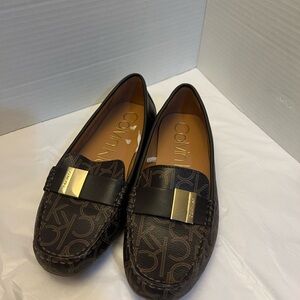 Calvin Klein Monogram Brown Loafers size 7